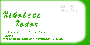nikolett kodor business card