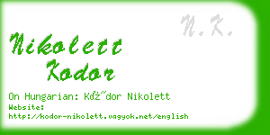 nikolett kodor business card